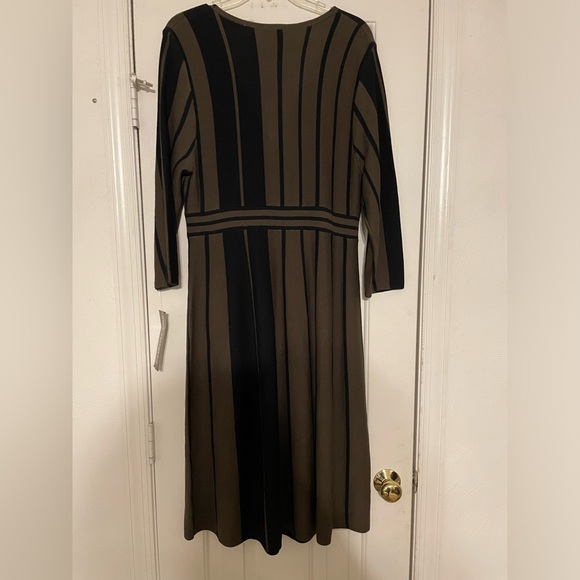 Olive Green Black Knit Dress - Picture 2 of 2